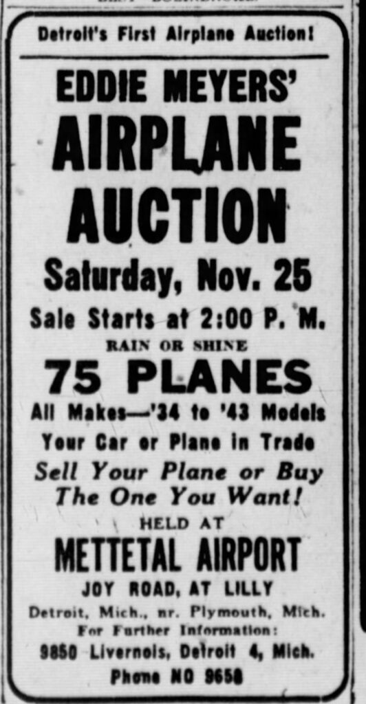Touring the Paulson Aviation Library Image 17 Touring the Paulson Aviation Library - mettetal Detroit Evening Times 1944 11 25 page 25