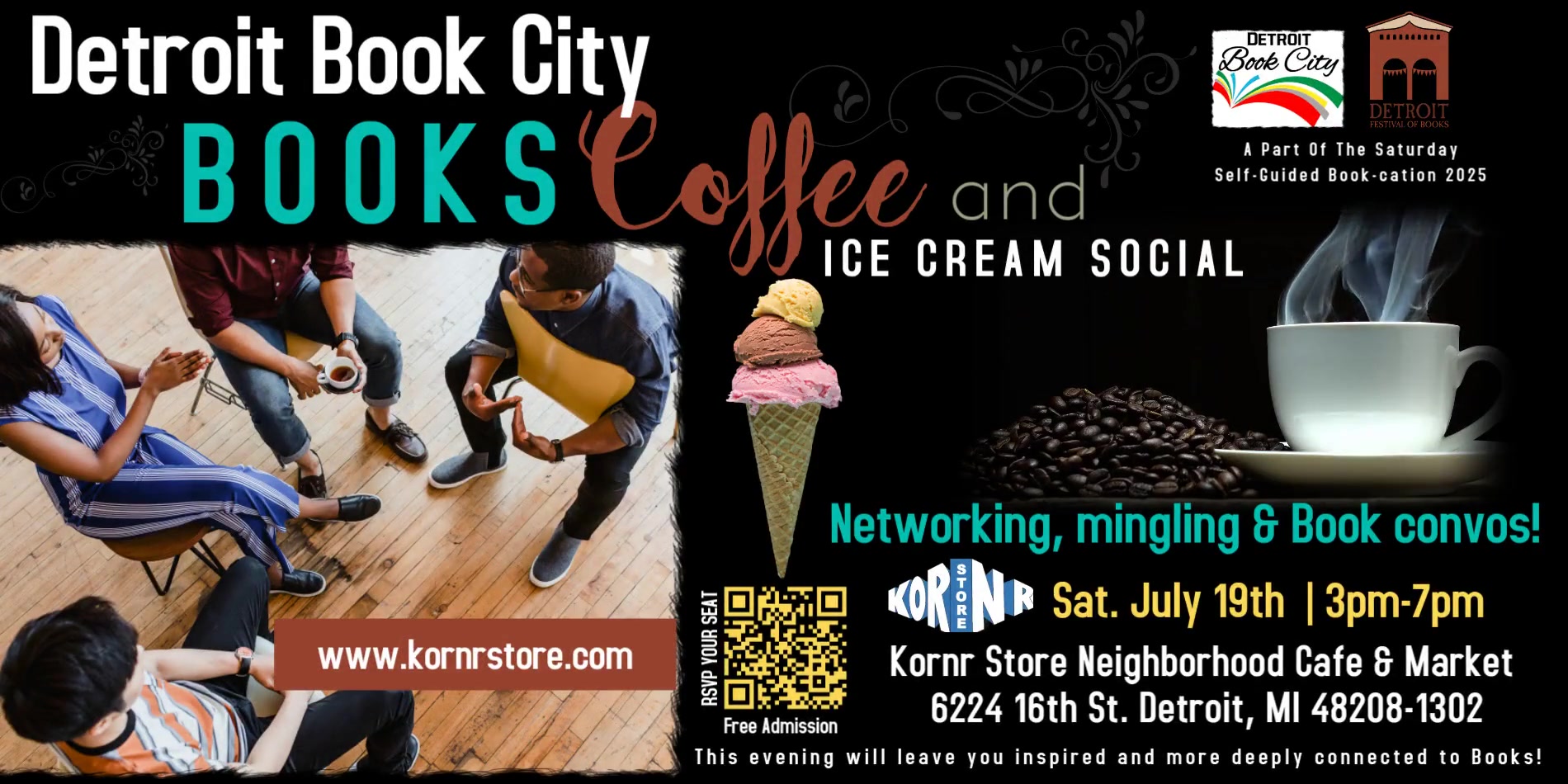 Enjoy an Ice Cream @ Detroit Book City's Pop-Up Event - BookCoffeeSocial Eventbrite 2025