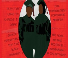 Cover of "A Message to Black College Students" by Jerjuan A. Howard (ISBN 978-0996094368), available from your local bookseller. Red book cover featuring a drawing of 2 black people with graduation caps and gowns.